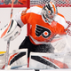 Carter Hart in a preseason game for the Flyers earlier this year.